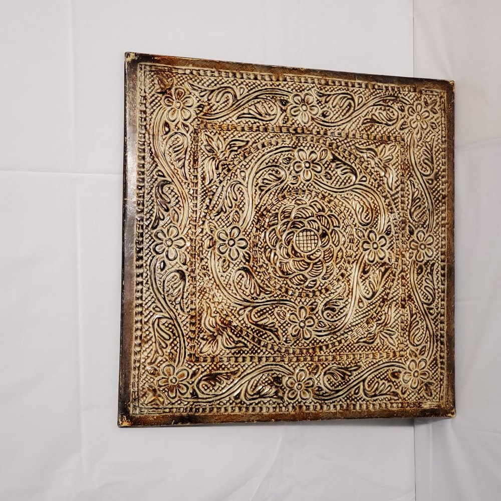 RUSTIC TRIBAL SQUARE/DIAMOND METAL WALL ART